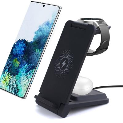 China New Products 15W Smart Radio Phone Holder Pad 3in1 Charging Qi Wireless Charger For Apple Phone Iwatch Airpods pro for sale