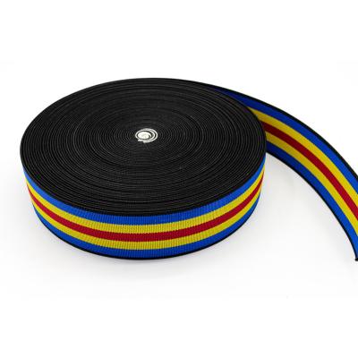 China Elastic 75 50 36mm  PP high strength elastic band three-color elastic intercolor elastic band harness high series for sale