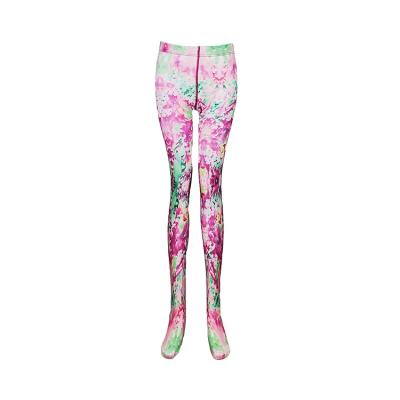 China Hot Selling Breathable / Good Fashion Custom Logo Flexibility Printed Bright Butter Rainbow Color Leggings for sale