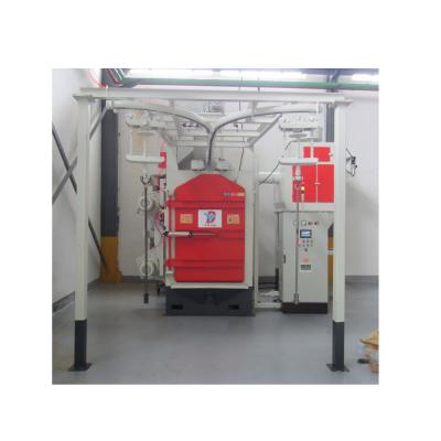 China Medium or large size metal parts hanger type shot blast cleaning machine with double cranes for sale