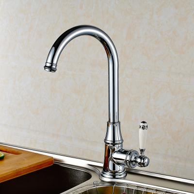 China Thermostatic Faucets Polished Brass Swivel 360 Degree Rotating Kitchen Mixer Tap Kitchen Faucet Sink for sale