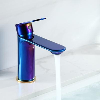 China New Style Thermostatic Basin Faucets Bathroom Faucet MixerElegant Color Crane Brass Taps Mixer Sink Vanity Faucet Hot And Cold Blue Banheiro torneira for sale