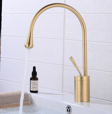 China New Thermostatic Basin Faucet Single Lever SpoutBrass Mixer TapFor Kitchen Or Bathroom Basin Water Sink Mixer Gold Single Lever 360 Rotate Faucets for sale