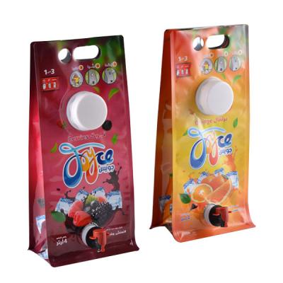 China Custom Logo Printed Aluminum Foil Fruit Moisture Proof Juice Packaging Bag Plastic Stand Up Pouch With Butterfly Valve For Beverage for sale