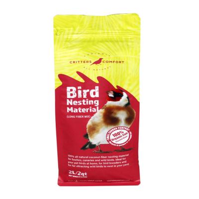 China Custom Large Flat Bottom Side Gusset Bird Top Fish Rabbit Plastic Cat Pet Dog Food Packaging Bag With Resealable Zipper for sale