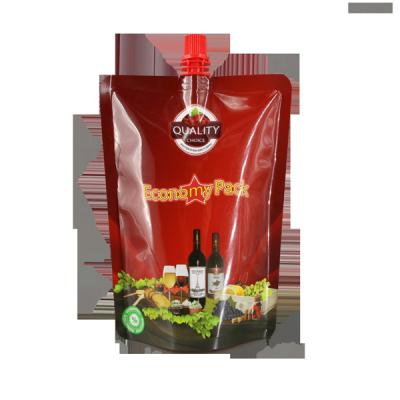 China Recyclable Laminated Aluminum Foil Juice 500ml Spout Pouch 1L 1.5L Fruit Drinks Beverage Packaging Stand Up Bag for sale