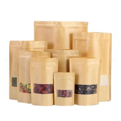 China BIODEGRADABLE Plant In Stand Paper Packaging Pouches Packaging Bags With Zipper And Matt Window For Nuts Drid Fruit Snack Packaging for sale