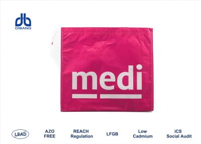 China MEDI Pink Shopping Bag With Zip Closure , PRET Material Recycled Shopping Bags for sale