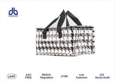 China Houndstooth Printing Insulated Cooler Bags 120g / m² With Aluminum / Pearl Form Inner for sale