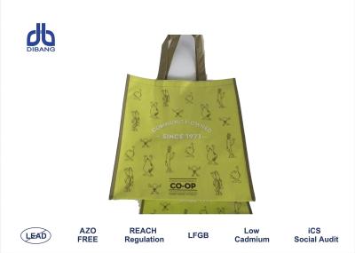 China Short Handle Cute Reusable Grocery Bags , RPET Fabric Custom Printing Bags for sale