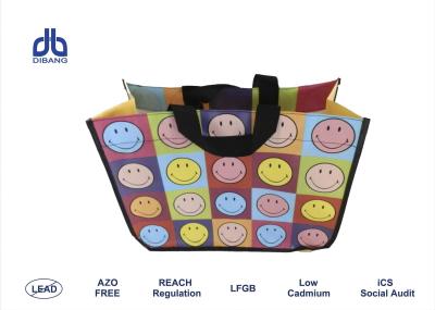 China Smile Collection Non Woven Shopping Bag Customized Handle For Launch Promotion for sale