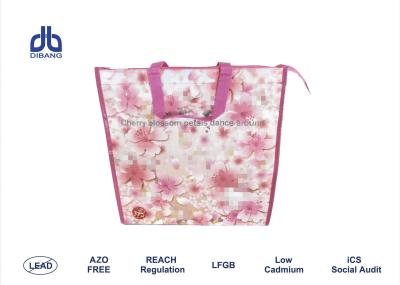 China Flower Pattern Zipper Shopping Bag Polypropylene Material For Grocery Stores for sale