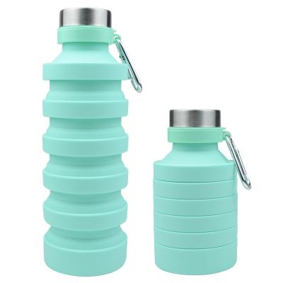 China Outdoor Silicone Water Bottle Pocket Reusable Reusable Collapsible Viable Free Silicone Water Bottle BPA Free Silicone Water Bottle for sale