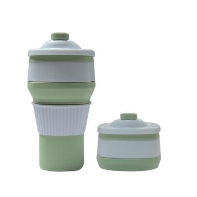 China Viable Portable Collapsible Travel Mug Cup With Lid Folding Customized Water Cup For Camp Silicone Hot Selling Collapsible Coffee Mug for sale