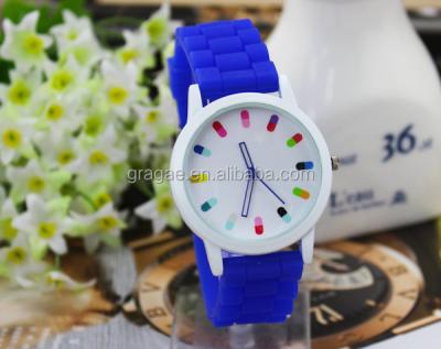 China Date Geneva Automatic Silicone Jelly Watch for sale