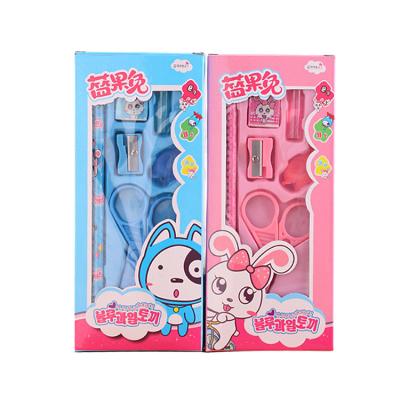 China Gift School Stationery Set For Students Six-Piece Gift Box Set For School Season Children's School Supplies Small Gifts for sale