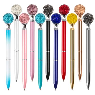 China Office & School Pen Creative Ball Drill Advertising Pen Metal Color Ballpoint Pen Multicolor Diamond Ball Pen Student for sale