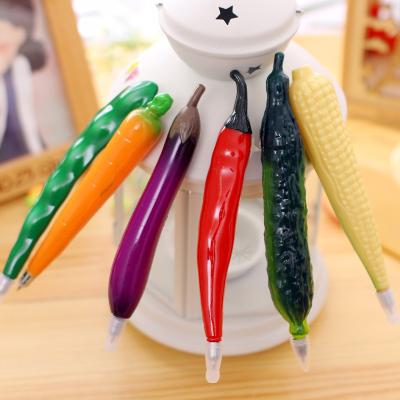 China Office & School Pen Creative Cartoon Fruit Pen Ballpoint Pen With Magnet Peanut Vegetable Ballpoint Pen for sale