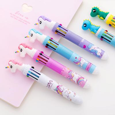 China Office & School Cute Pen Hippo Dinosaur Ballpoint Pen Cartoon Student Stationery Pen Oily Press The Big Black Dot Ballpoint Pen for sale