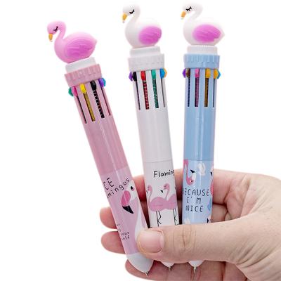 China Office & Multifunctional Pen Small Color School Pen Small Flamingo 10 Hand Account Pen Creative Ballpoint Pen Small Fairy Cute Colorful Pen for sale