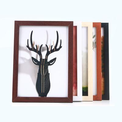 China Creativity Photo Frame A4 Wall Hanging Wooden Frame Set Certificate Picture Decoration Wooden Frame Poster for sale