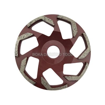 China Diamond Ferrous Ceramic Cup Metal Grinding Wheel 5inch/7inch For Terrazzo Edge Concrete Wall for sale