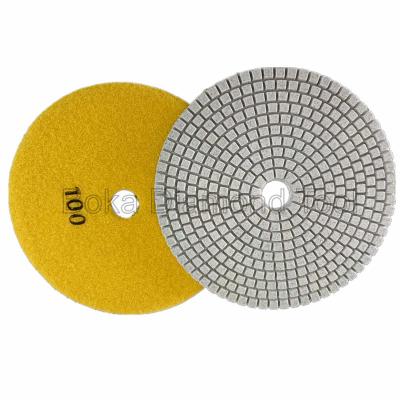 China Wet Flexible Round Stone Resin Bonded Polishing Pads For Granite Marble for sale