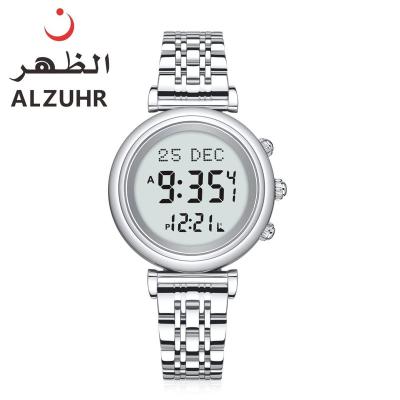 China Soft and elegant alfajr digital azan watch alarm for ladies original prices stainless steel man auto-compass ALZUHR 506 for sale