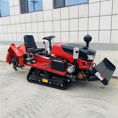 China Building Material Shops Mini Farm Cultivator Crawler Machine Power Tilling Rotary Tiller for sale