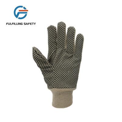 China / Bulk Sale Black Oven Canvas 8OZ PVC Safety Material Coated 100% Cotton Glove for sale