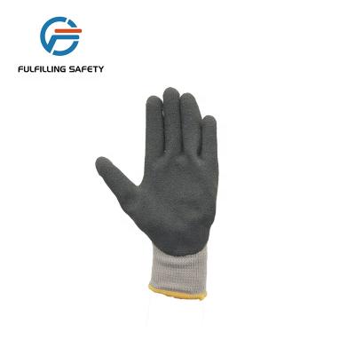 China Anti-impact Best Price Non Sterile Printed Logo Shoulder Length Rubber Latex Coated Glove for sale