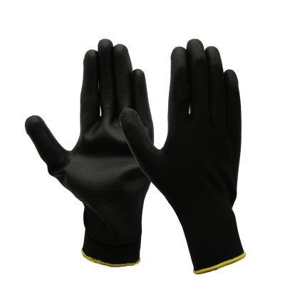 China General Work For Maintenance 13 Gauge Black Latex Polyester Elastic Non PU Coated Palm Mechanical Work Safety Hand Glove for sale