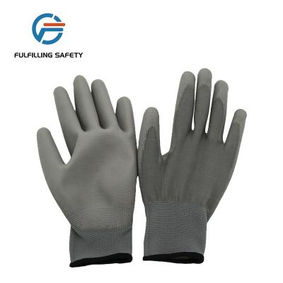 China / welding construction driving high quality long finger print mens winter working leather material pu coated gloves for sale