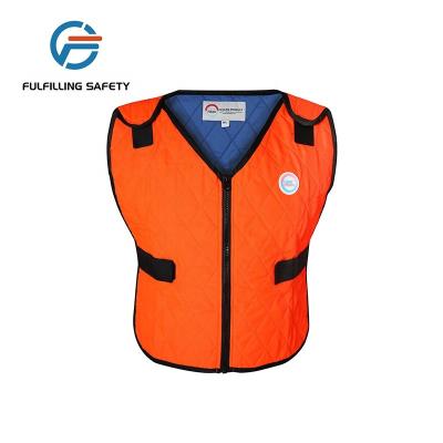 China V-Neckline With Front Zipper Luxury Industrial Unisex Mens High Visibility Evaporative Cooling Vest for sale