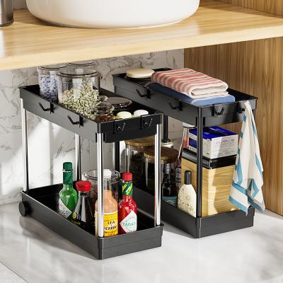 China 2 Tier Kitchen Items Sustainable Multifunctional Kitchen Products Organizer Amazon Storage Racks and Racks Hot Sales for sale