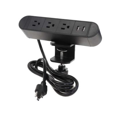 China New Type B Outlets 2 Usb Ports Office Solution Black 3 Pin Extension Smart Power Convenient Security Style 3 USA Plug for sale