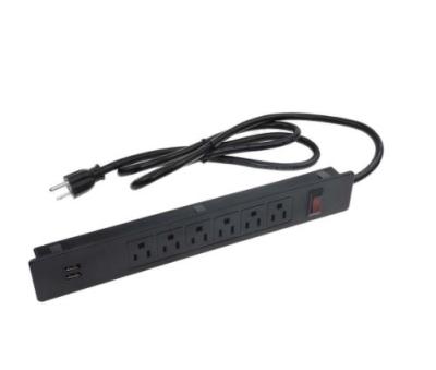 China Convenient Safety New Design Black Built In Hidden Table Sockets Design Electric Power Outlets For Office for sale