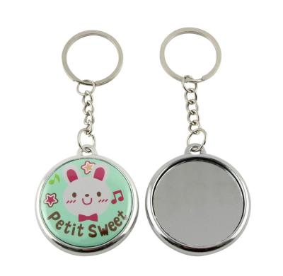 China Mirroring Key Chain Hot Sale 37mm Blank Mirror Key Chain Button Badge Material for sale