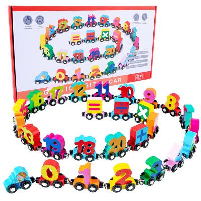 China Safe Wholesale Custom Wooden Baby Digital Train Baby Kids Educational Toys for sale