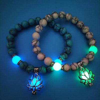 China Religious Luminous Bracelet For Chakra Wholesale Charm Bracelet Yoga Women Turquoise Natural Stones for sale