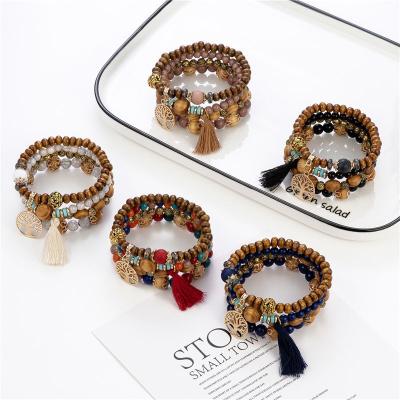 China BOHEMIA newly tassel bracelet boho tree of life 2021 Bohemian multilayer bracelet women's jewelry bead bracelets for sale