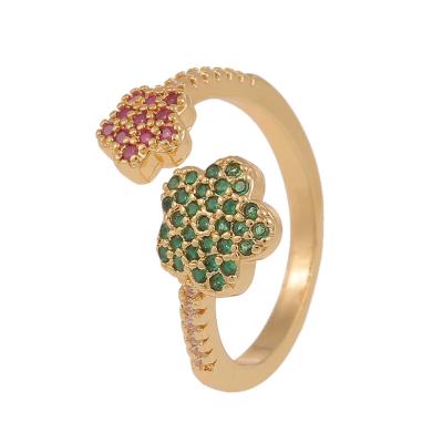 China 2021 Newly Flower Ring 18K Simple Gold Environmental Friendly Women's Flower Seal Ring Gold Plated Flower Rings for sale