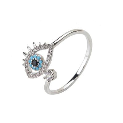 China Environmentally friendly devil eye ring opening European and American adjustable female Turkish devil eye ring for sale