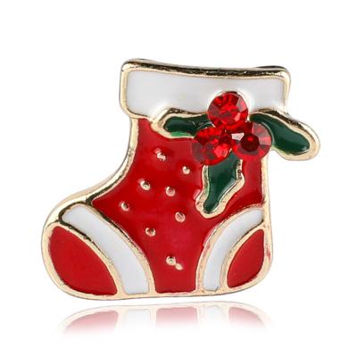 China Wholesale Christmas Rhinestone Brooches 2021newly Christmas Clip Brooch Gift Accessories Crystal Shoe Bells Brooches for sale