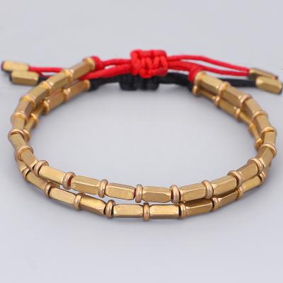 China New High Quality Brass Bangle Shaped Brass Bead African Bead Handwoven Creative Brass Cuff Bangles Bracelet for sale