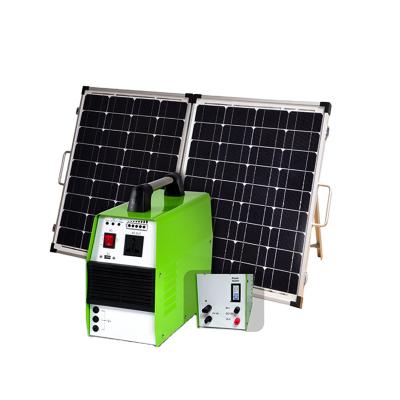 China Home portable solar systeme, solar power 220 volt system (100W solar panel with led light&control box&battery) for sale