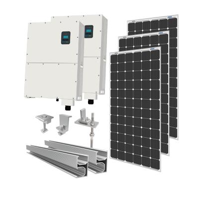 China Home Roof Mount 100KW Solar System Whole Set On Grid Solar System With All Equipment for sale