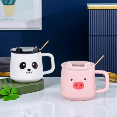 China Sustainable Creative Cartoon Animal Ceramic Mug Children's Coffee Breakfast Milk Mug for sale