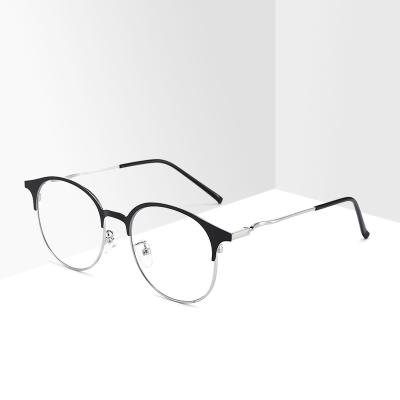 China Retro Square Metal Glasses Spectacle Ally Eyebrows Round Eyewear For Men Women Optical Glasses Eyeglasses Frames Cases for sale