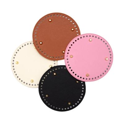 China For Long Knitting Customized Factory Pu Leather Multicolor Circle 15cm For Crochet Bag Bottom for Long Knitting Crochet Bag for sale